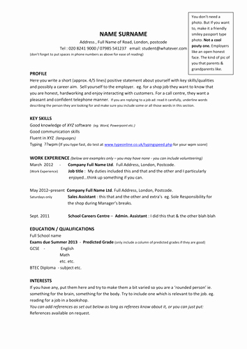 10 Years Experience Resume format Luxury Year 11 Model Cv Template &amp; Example Profiles by Barbara50
