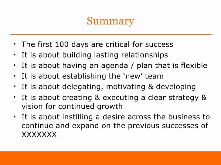 Cfo First 100 Days Plan Template