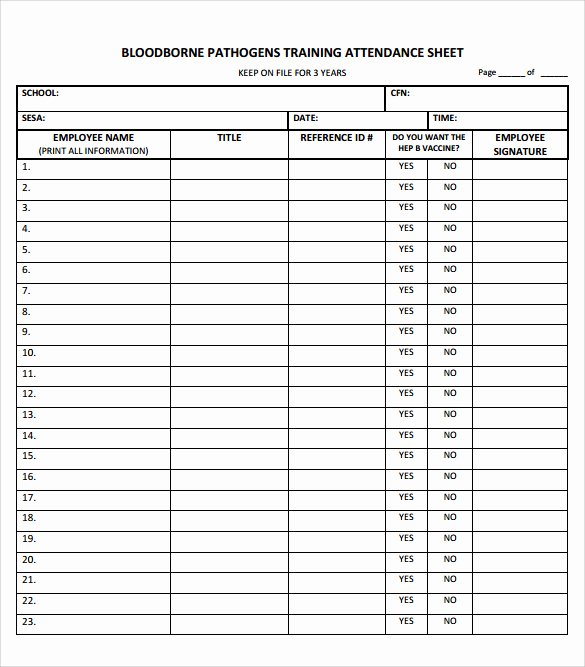 12 Step Meeting attendance Sheet New Sample Training Sign In Sheet 17 Documents In Pdf