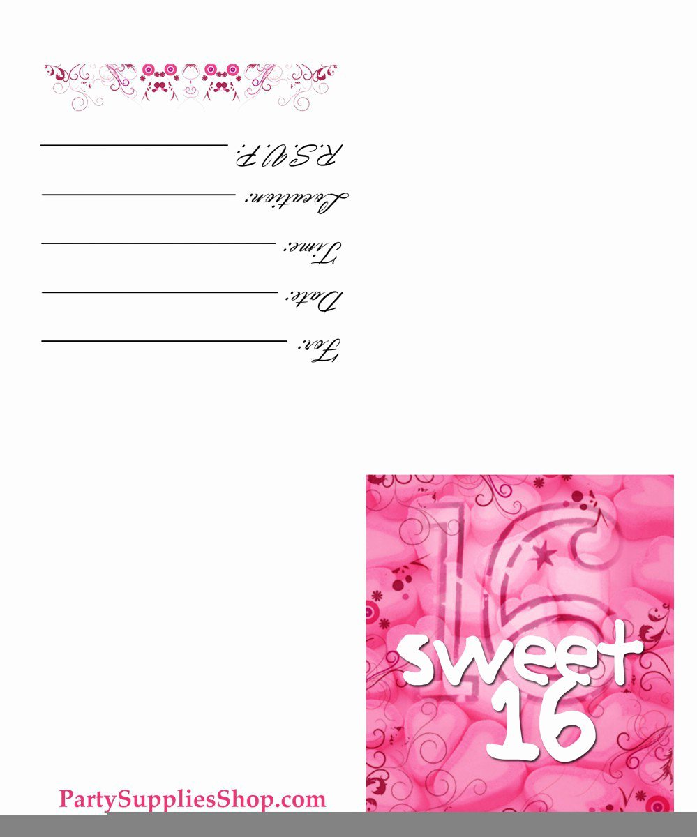 16th Birthday Invitation Templates Free Unique Free Printable Sweet 16th Birthday Invitations
