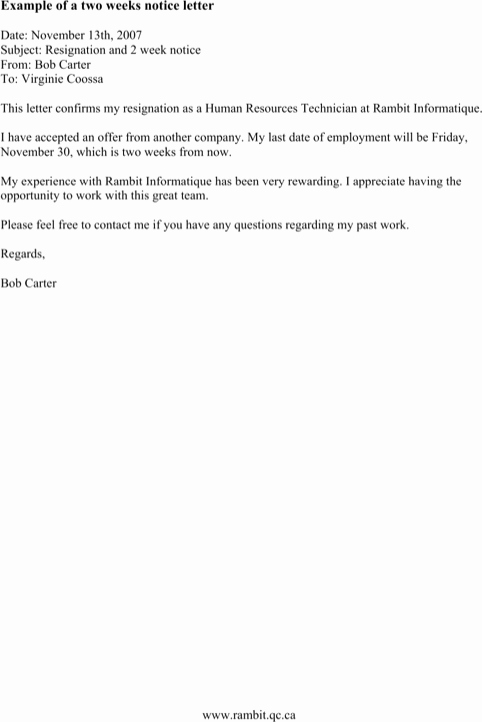 2 Week Notice form Awesome 2 Week Notice Letter Examples Templates&amp;forms