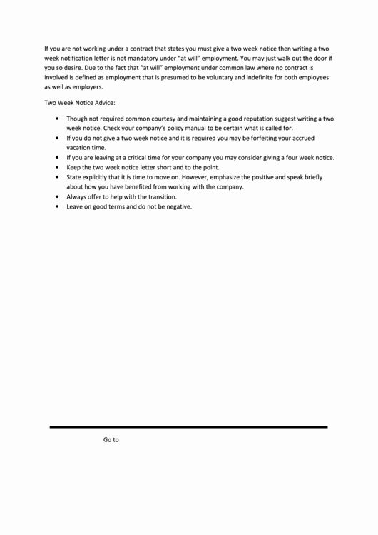 2 Week Notice form Lovely Two Week Notice Resignation Letter Template Printable Pdf