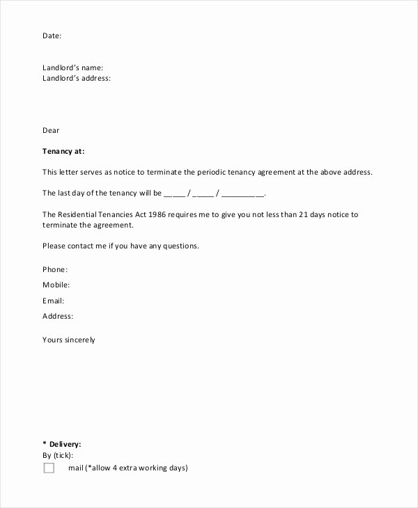 2 Week Notice form Luxury Notice Letter Template