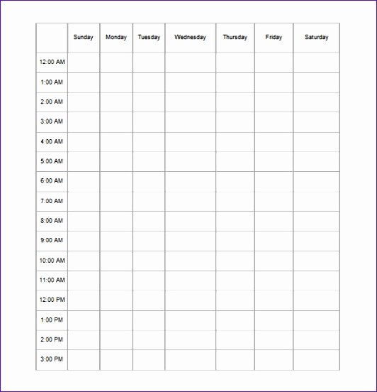 24 7 Schedule Template Elegant 7 Excel 24 Hour Schedule Template Exceltemplates