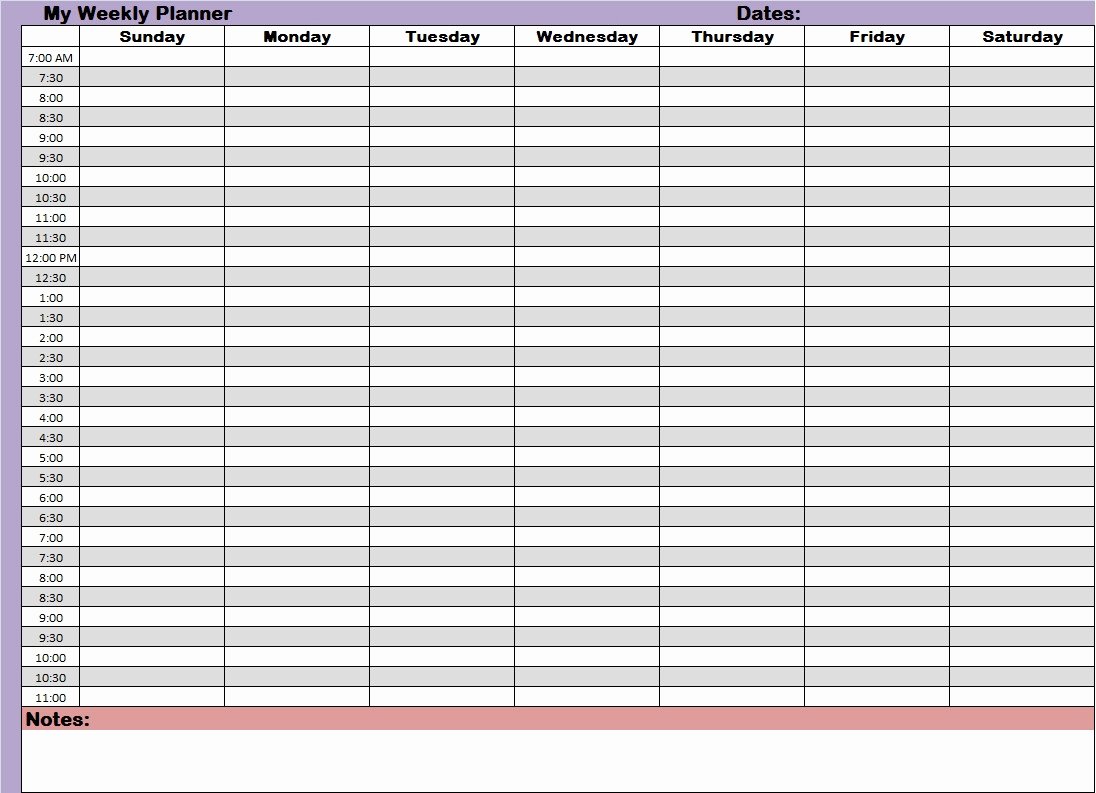 24 Hour Schedule Planner Luxury Free 24 Hour Weekly Calendar Printable