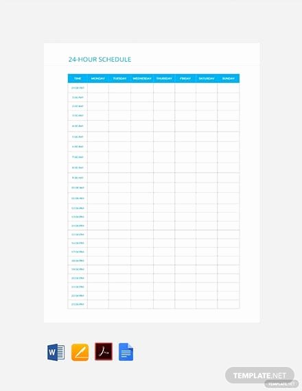 24 Hour Schedule Planner New Free 24 Hour Medication Schedule Template Download 175