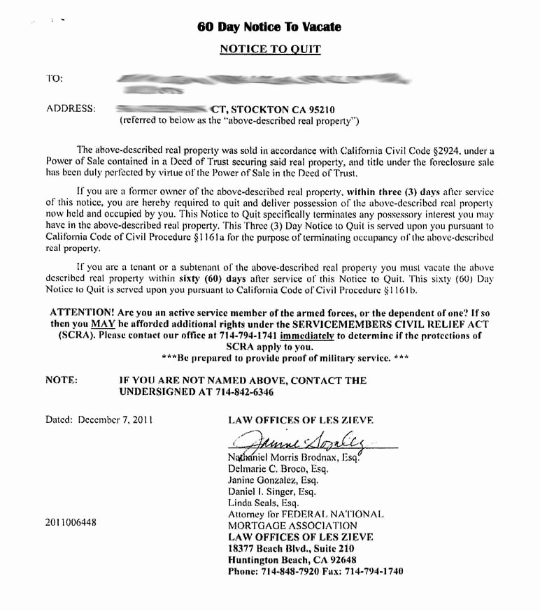 30 Days Notice Example Best Of Tenant 30 Day Notice to Vacate