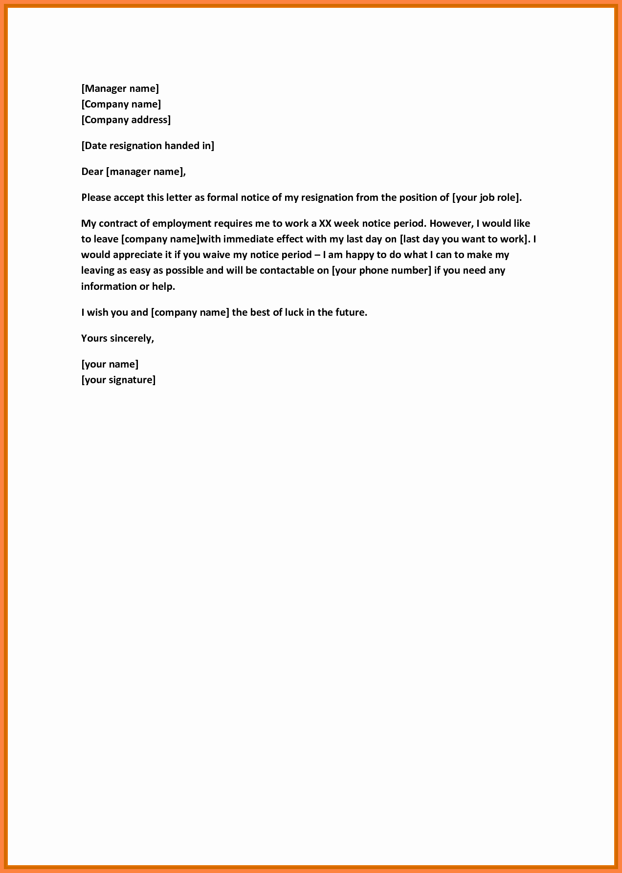 30 Days Notice Example New 7 Resignation Letter 30 Days Notice Period Sample