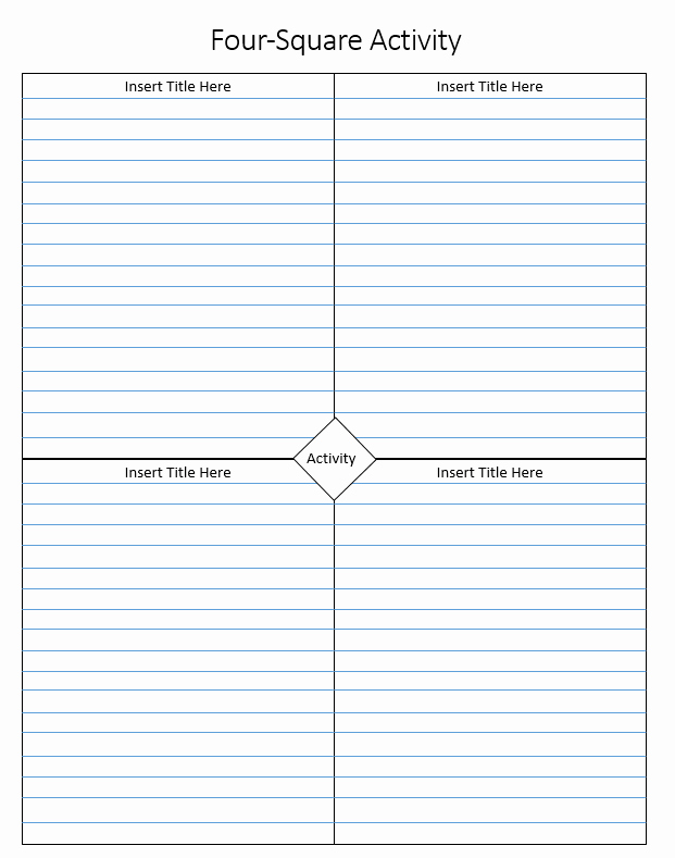 4 Square Writing Template Luxury Circles Of Innovation the Four Square Activity