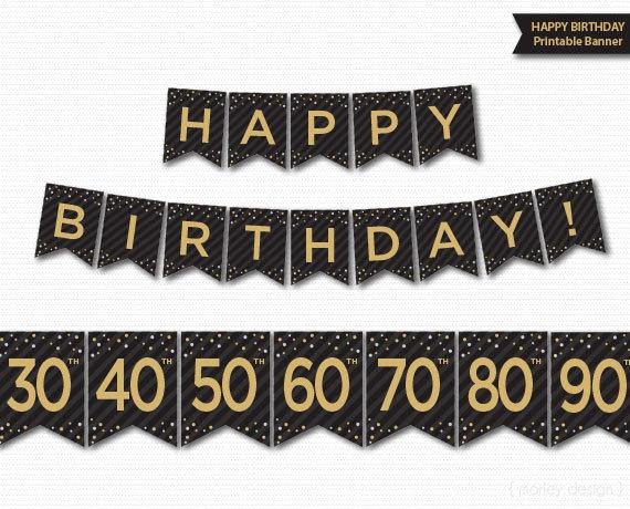 40th Birthday Free Printables Best Of Happy Birthday Banner Printable 30th 40th 50th 60th 70th