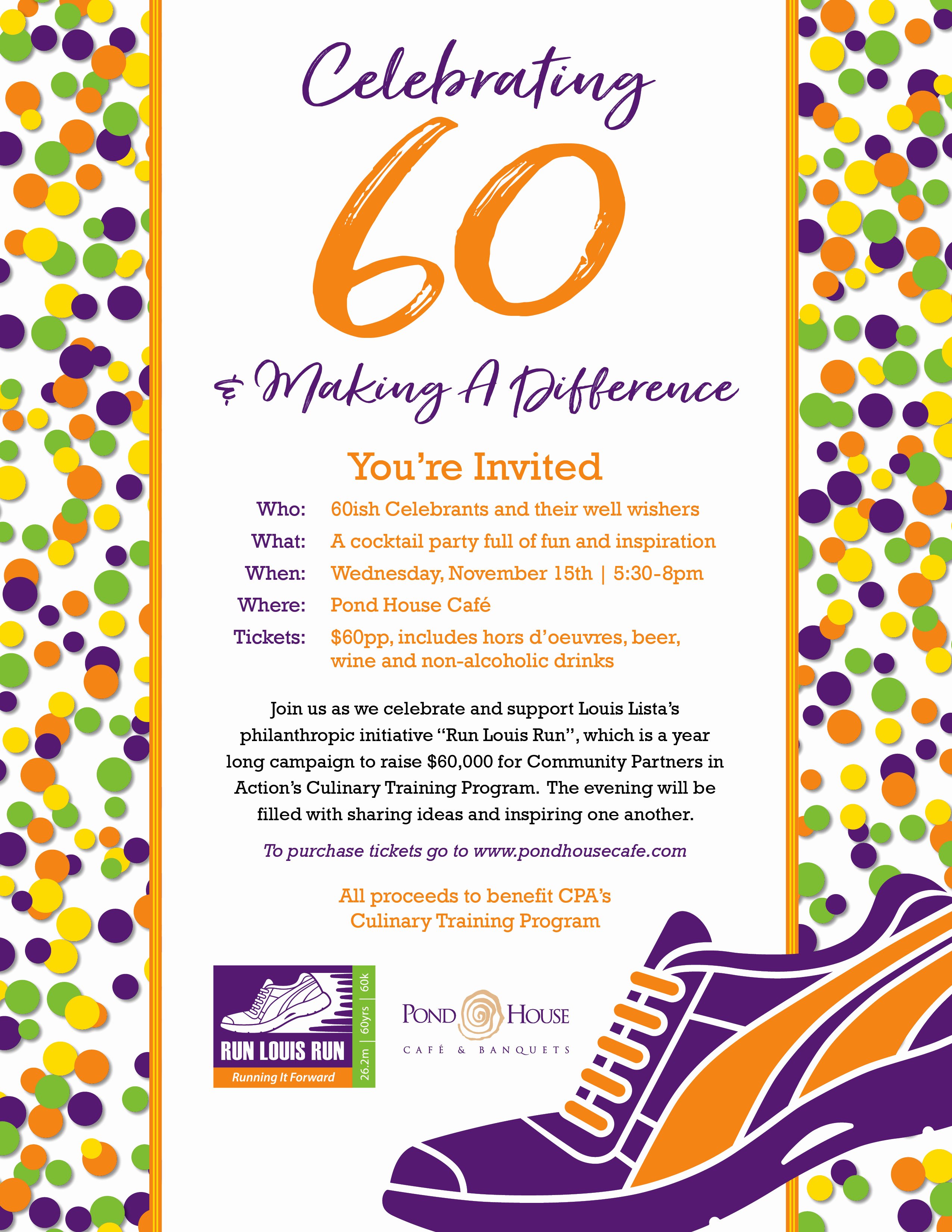 60th Birthday Program Sample Elegant 60th Birthday Invite Revision3 Pond House Cafe