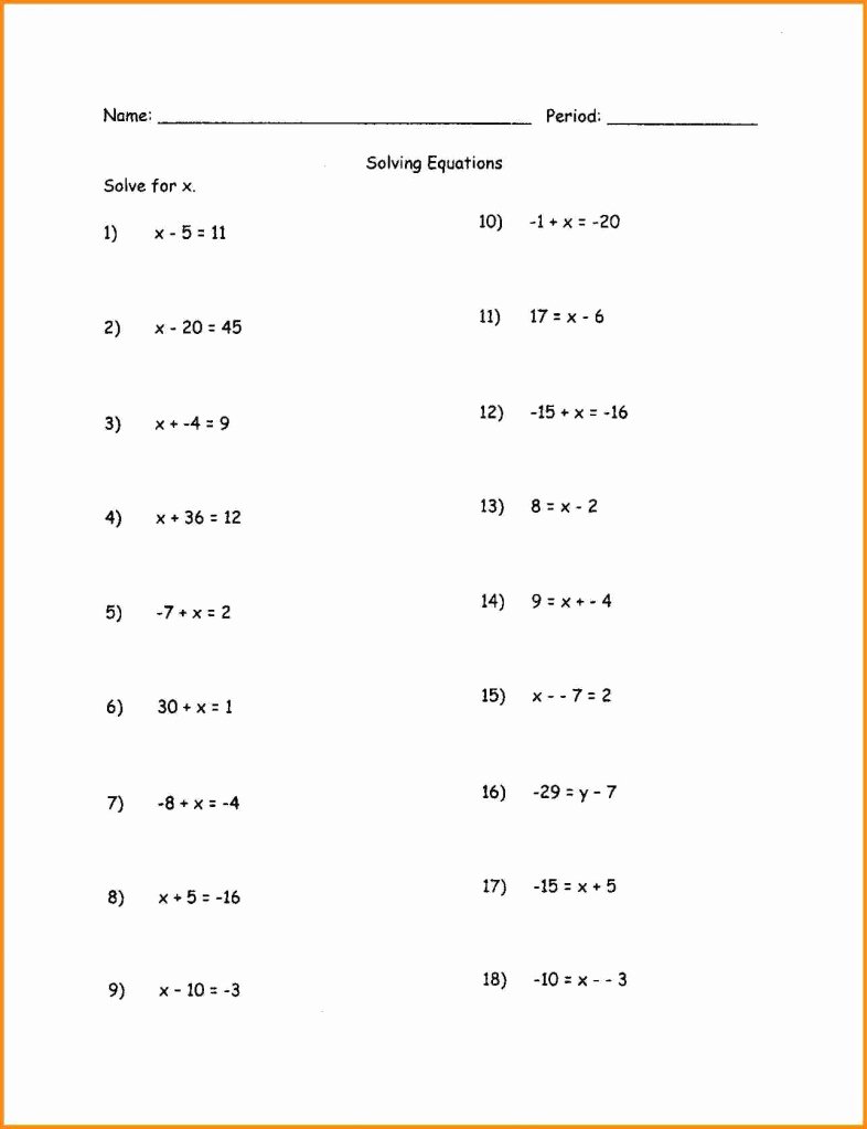 7th Grade Math Algebra Worksheets Elegant 7th Grade Printable Math Worksheets Worksheet Mogenk