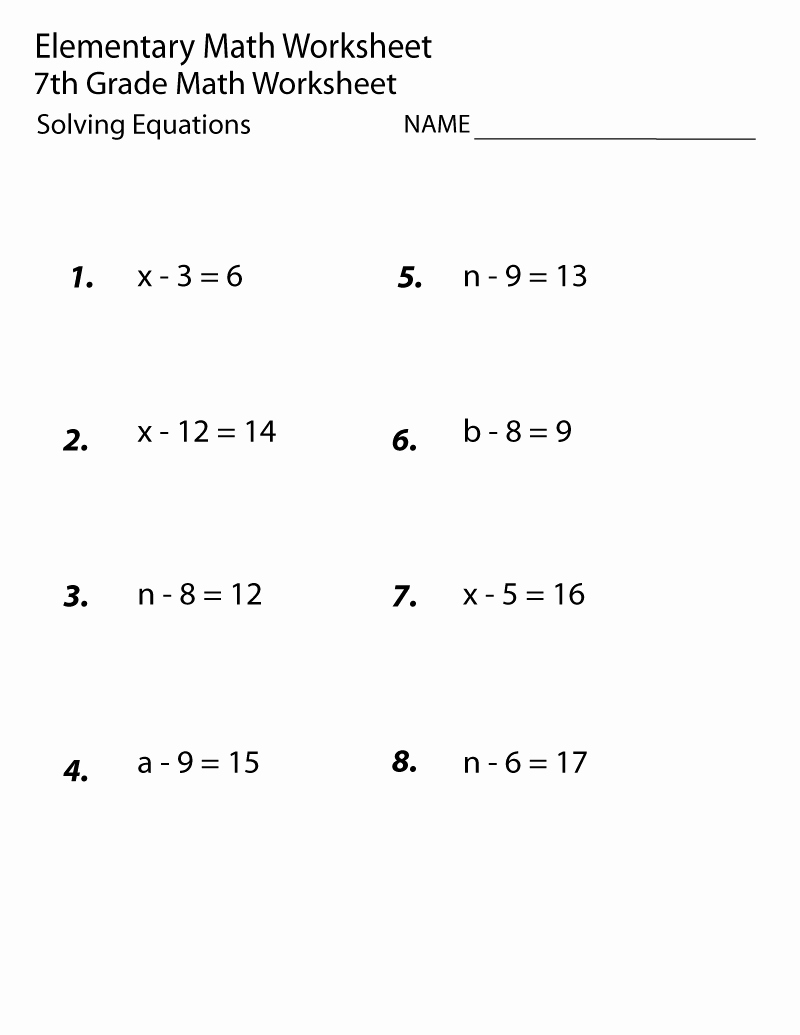 7th Grade Math Algebra Worksheets Fresh Printable Seventh Grade Math Worksheets