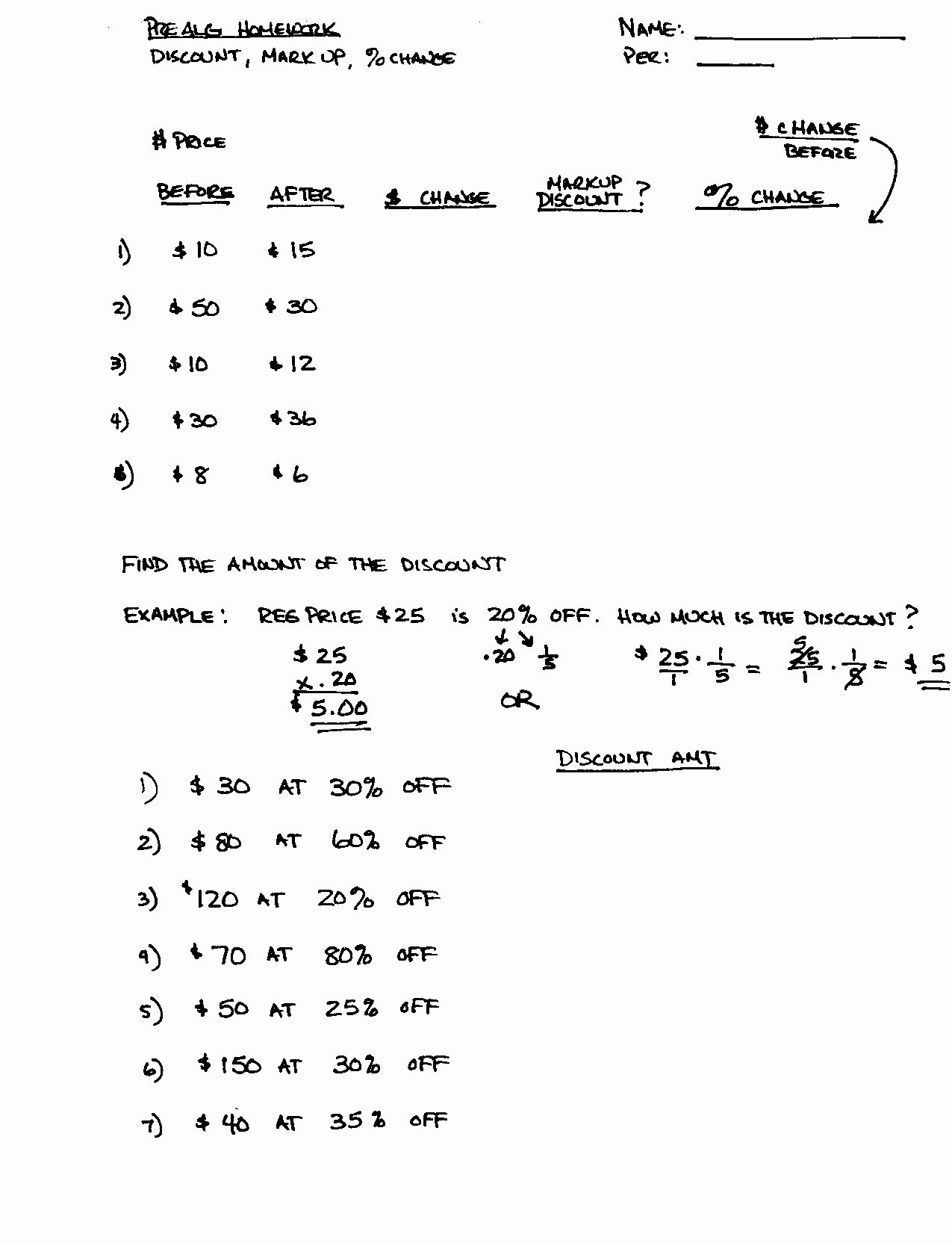 7th Grade Math Algebra Worksheets Lovely 10 Best Of Percent Change Worksheet Math Percent