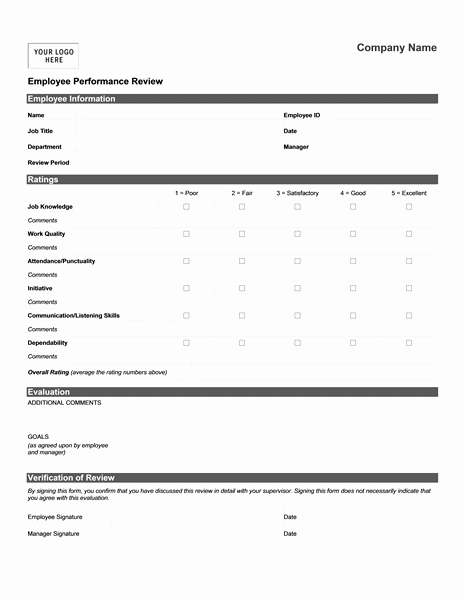90 Day Employee Evaluation form Awesome Surveys Fice