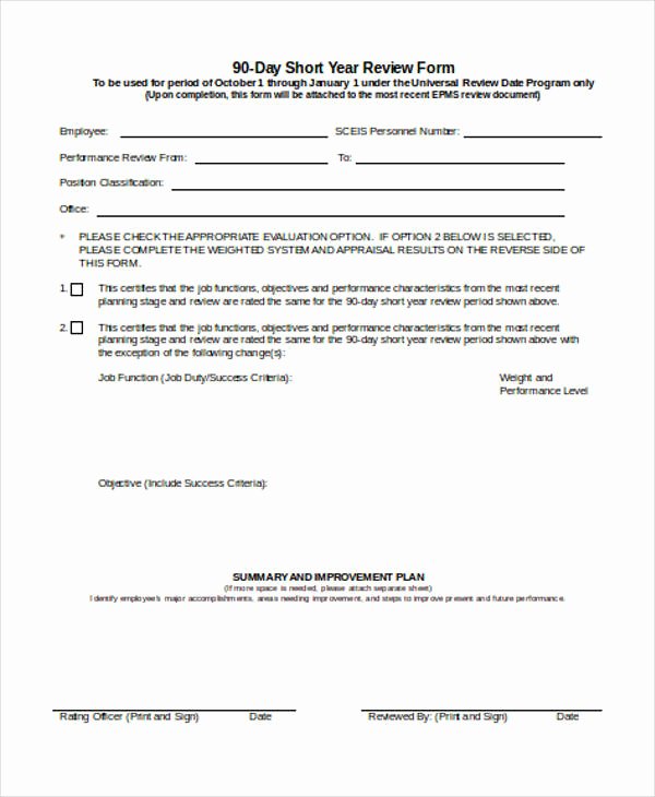 90 Day Employee Evaluation form Beautiful 25 Review forms In Word