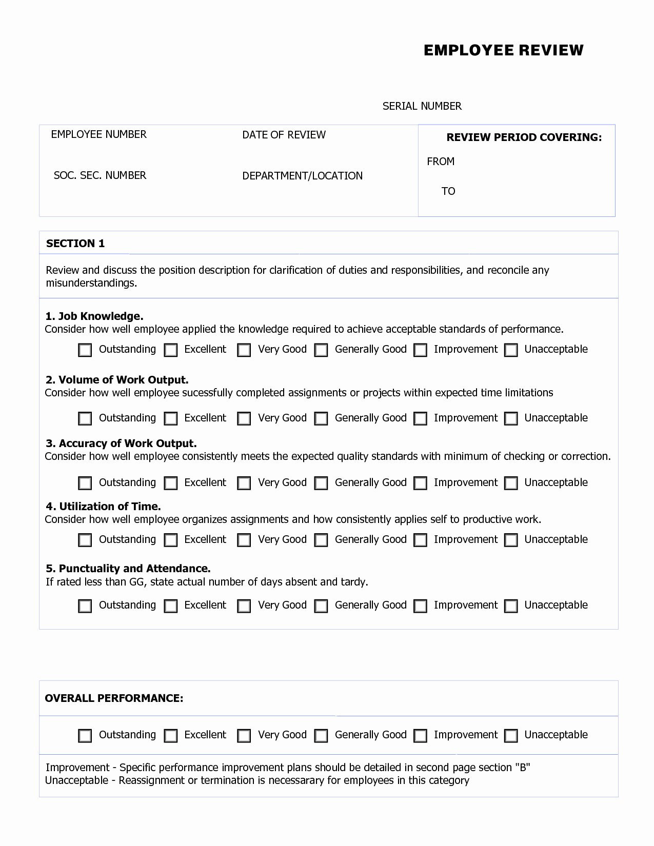 90 Day Employee Evaluation form Elegant Best S Of Appraisal Job Knowledge 90 Day Evaluation
