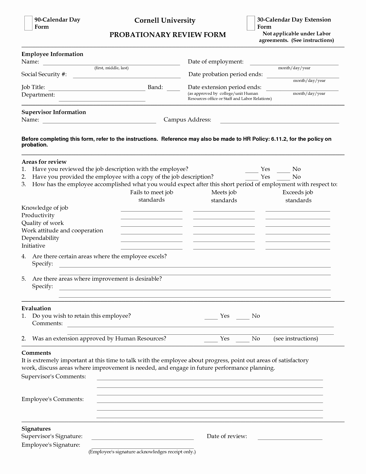 90 Day Evaluation forms Best Of Best S Of 90 Day Probationary form 90 Day Employee