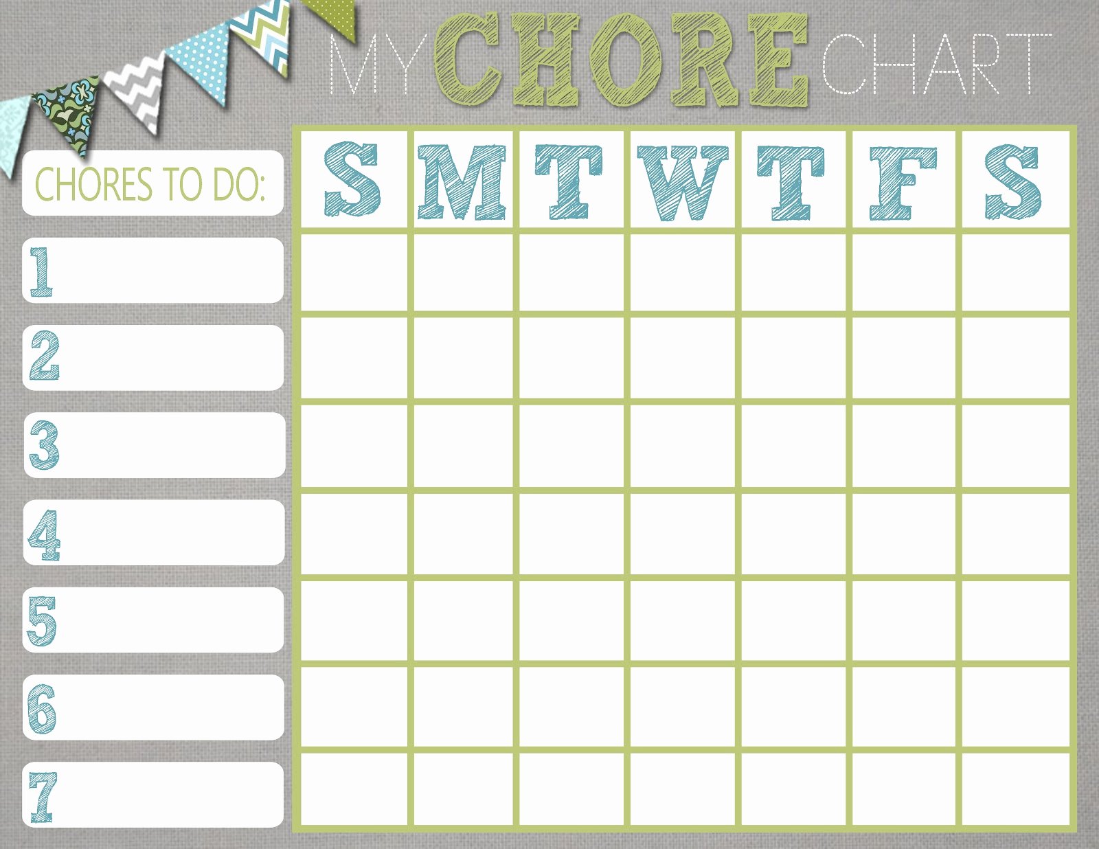 A List Of Chores New Chore Charts – Printable Cute Chore Charts for Kids