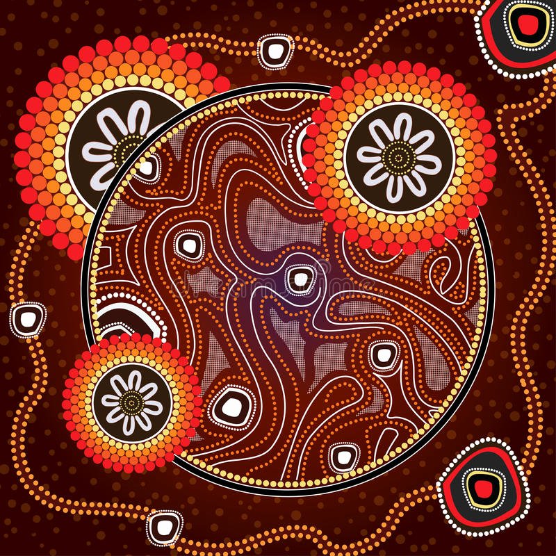 Aboriginal Dot Painting Templates Inspirational Aboriginal Art Vector Background Stock Vector