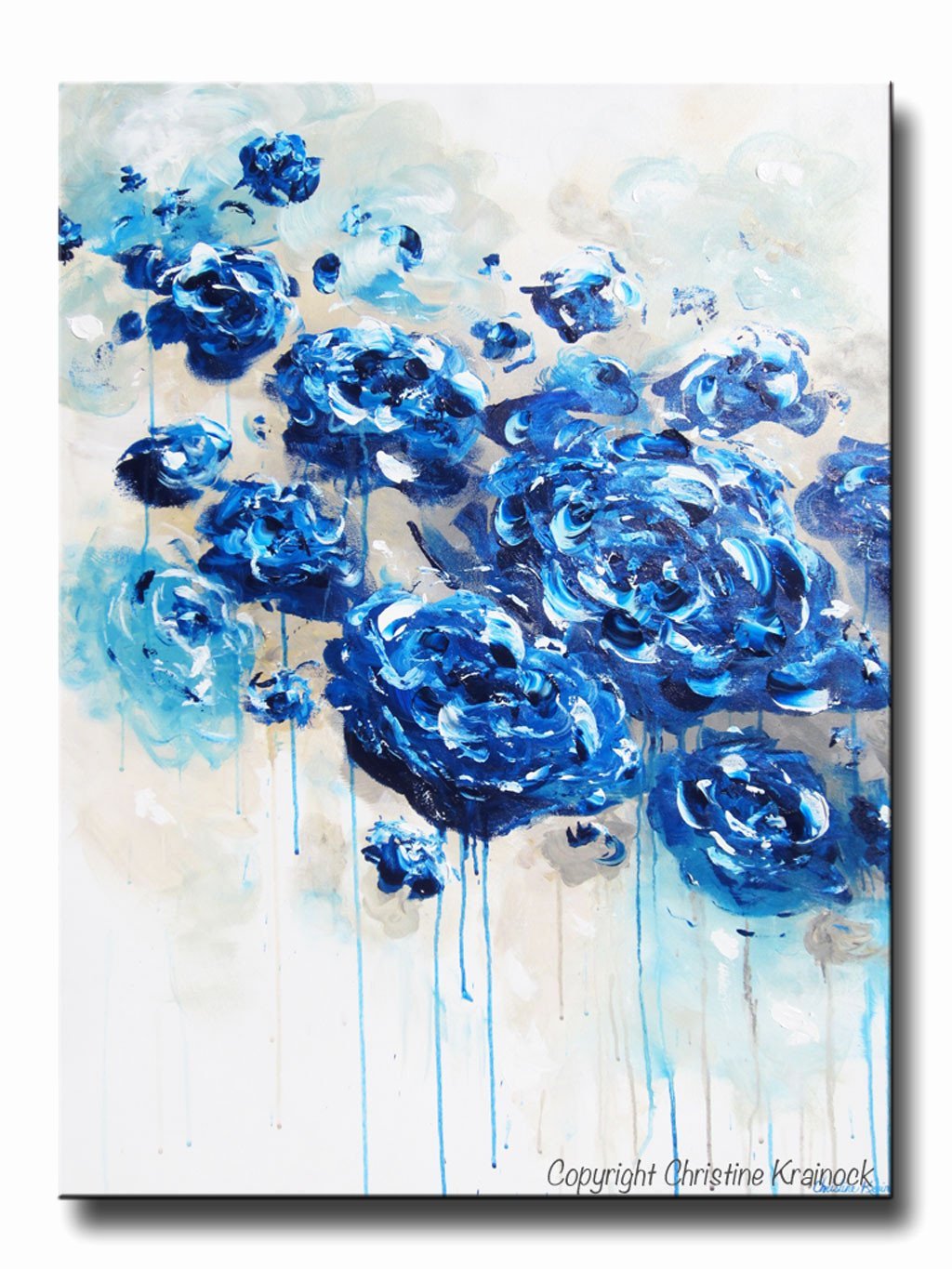 Abstract Pictures Of Flowers Inspirational Canvas Print Art Blue Abstract Blue White Flowers