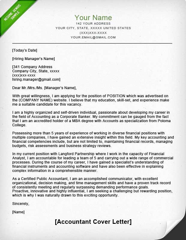 Accounting Covering Letter Sample Unique Accounting &amp; Finance Cover Letter Samples
