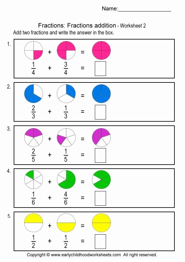 Adding Fractions Worksheet Beautiful Fractions Addition Worksheet 2 Fractions