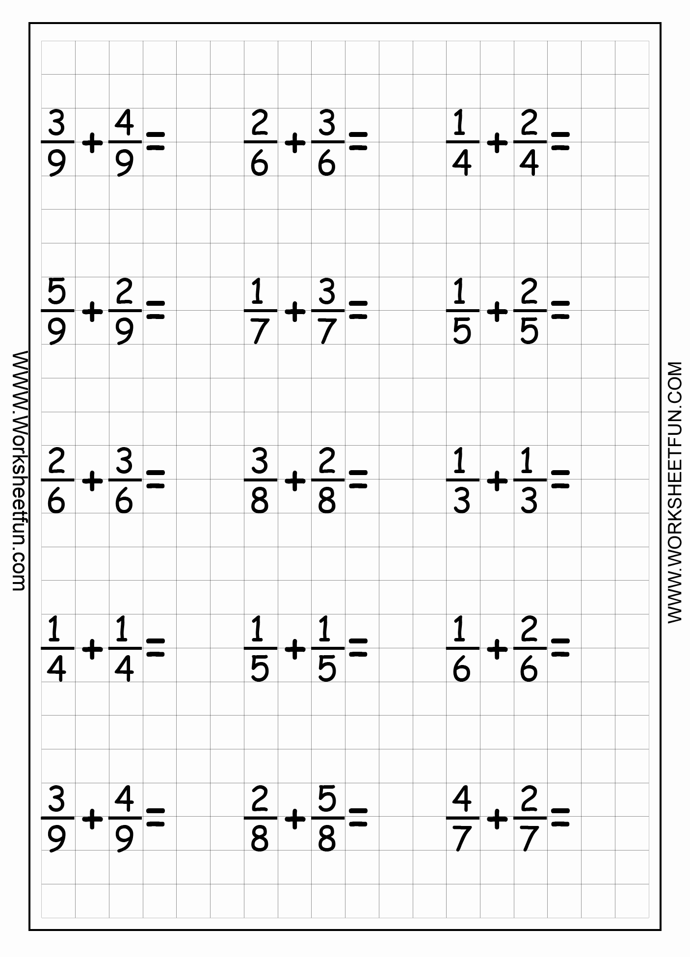 Adding Fractions Worksheets Awesome Fraction Addition – 5 Worksheets Free Printable