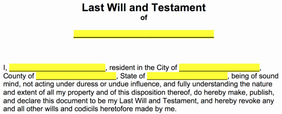 After Death Instructions Template Lovely Free Last Will and Testament Templates A “will” Pdf