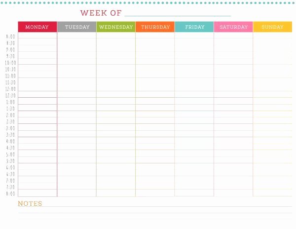 Agenda with Time Slots Lovely Free Printable Weekly Schedule