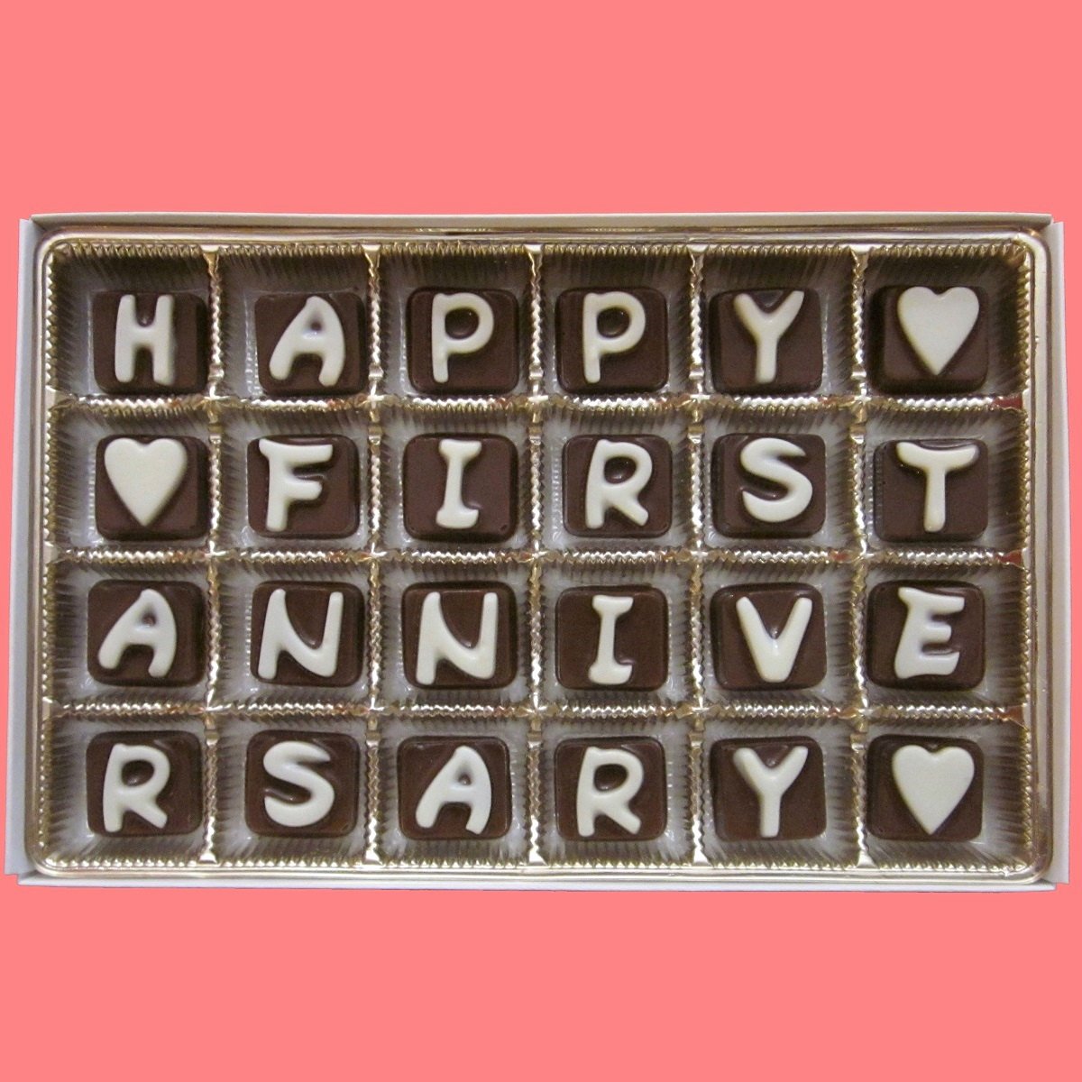Anniversary Letter to Wife Lovely Happy First Anniversary Cubic Chocolate by What Candy Says