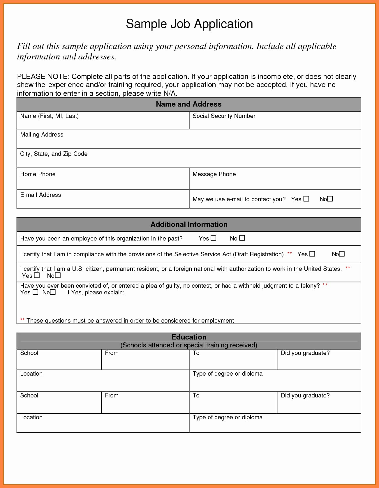Application for A Position Fresh 9 Job Application Review form Examples Pdf