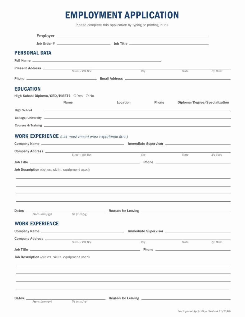 Application for Employment Free Beautiful 10 Employment Application form Free Samples Examples