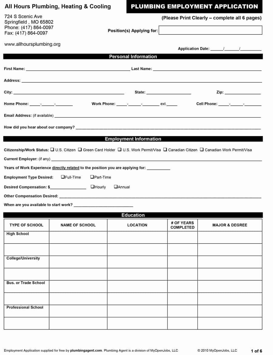 Application for Employment Free Beautiful 50 Free Employment Job Application form Templates