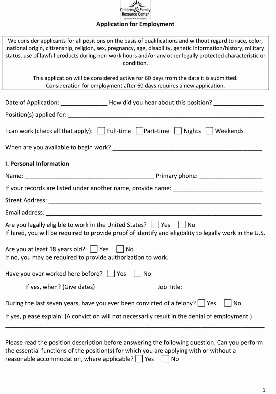 Application for Employment Free Best Of 50 Free Employment Job Application form Templates