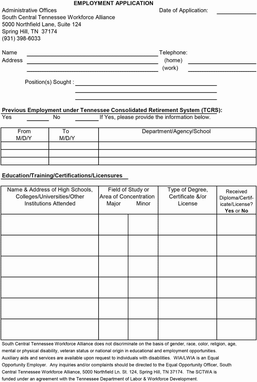 Application for Employment Free Unique 50 Free Employment Job Application form Templates
