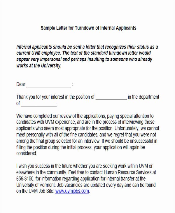 Application Rejection Letter Template Best Of 9 Job Application Rejection Letters Templates for the