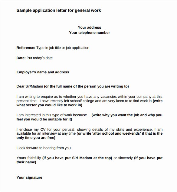 Applying for Job Letters Beautiful Sample Application Letter format 8 Download Documents