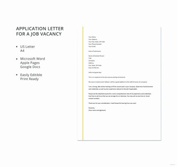 Applying for Jobs Letter Elegant Job Application Letter for Engineer 11 Free Word Pdf