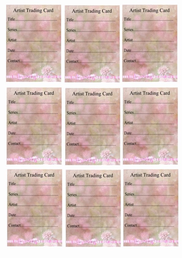 Artist Trading Cards Template Beautiful Wendy S Crafting Times Free atc Backs