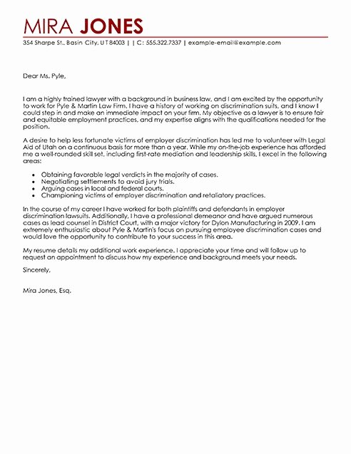 Attorney Cover Letters Samples Unique Big Lawyer Cover Letter Example