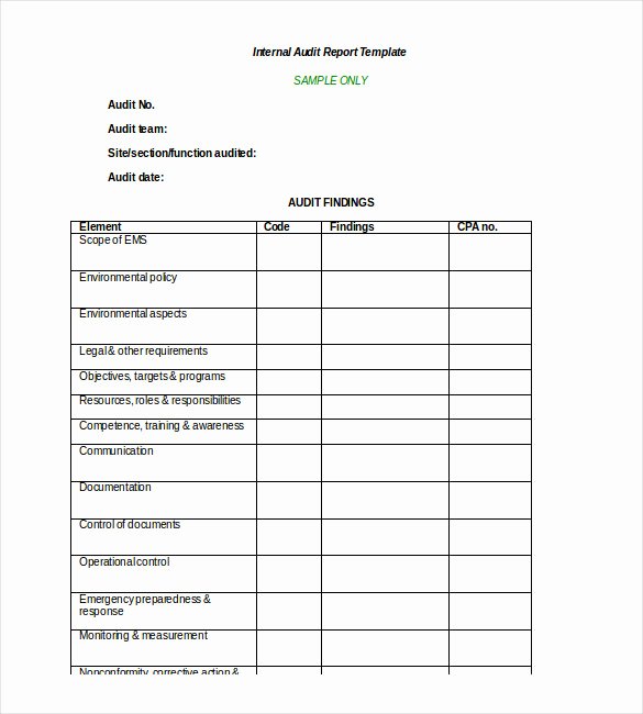 Audit Report Template Word Lovely 31 Audit Report Templates Free Sample Pdf Word format