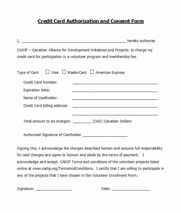 Authorization for Credit Card Use Lovely 41 Credit Card Authorization forms Templates Ready to Use