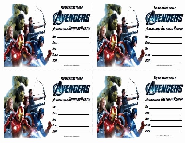 Avengers Invitations Template Free Elegant Free Printable Avengers Birthday Invitations