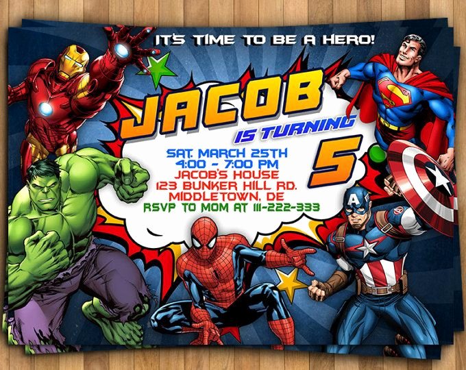 Avengers Invitations Template Free Inspirational Superhero Invitation Superhero Avenger Birthday