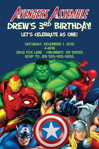 Avengers Invitations Template Free Luxury Avengers assemble Custom Designed Birthday Invitation