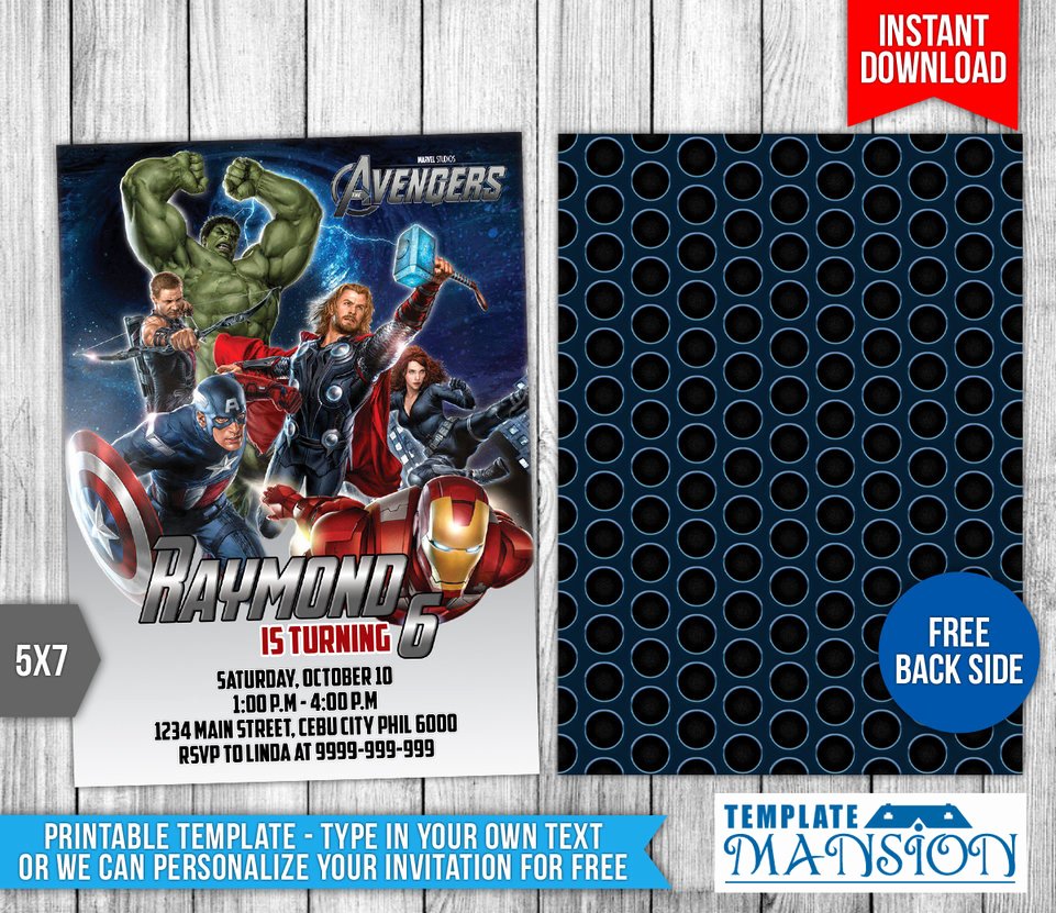 Avengers Birthday Invitation 2