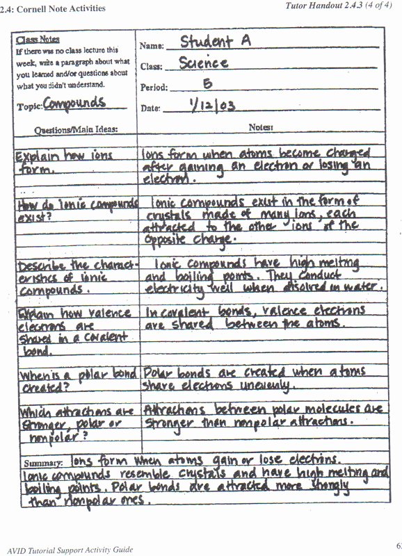 Avid Cornell Note Template Inspirational Cornell Notes How to In the Classroom with Ms Wood