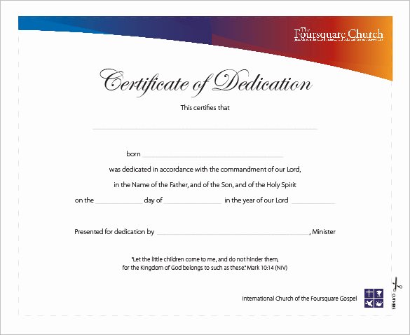 Baby Blessing Certificate Template Luxury Baby Dedication Certificate Template 21 Free Word Pdf