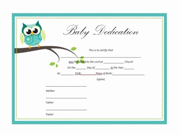 Baby Blessing Certificate Template New 50 Free Baby Dedication Certificate Templates Printable